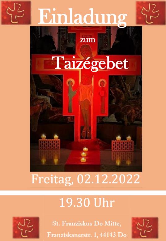 | 30.11.2022 |Einladung zum Taize Gebet am 2.12.2022